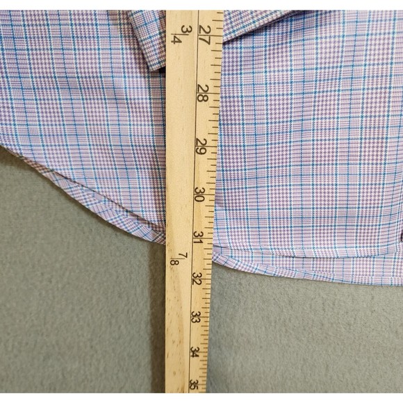 Peter Millar Shirt Mens XL Multicolor Plaid Nanolux Easy Care Full Sleeve - Picture 8 of 16